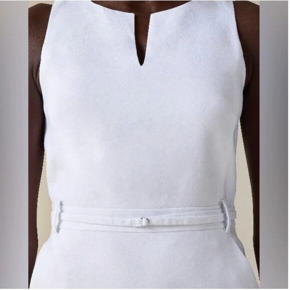 J Crew Executive Stretch Linen Dress 14 White NWT Sheath CI467 Bridal Grad Beach - Picture 3 of 5